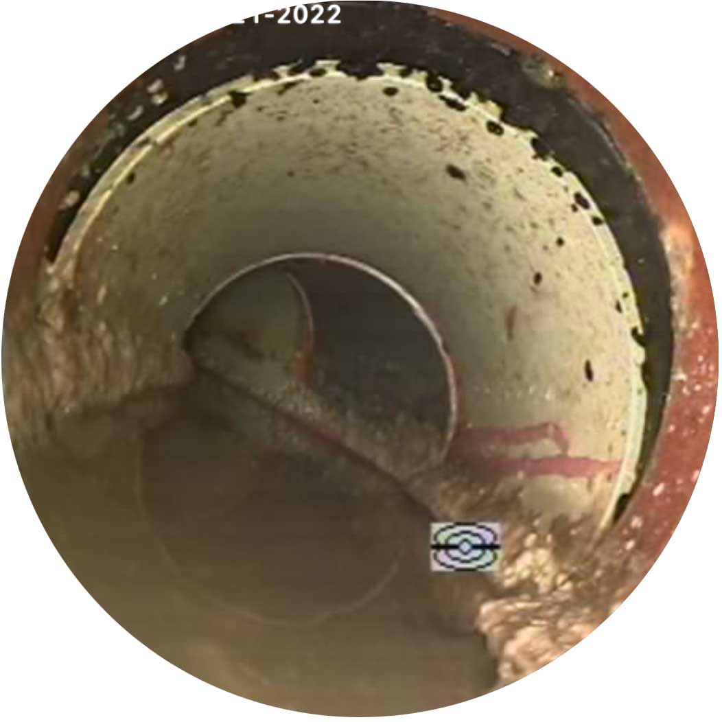 inside view of drainage pipe using cctv camera